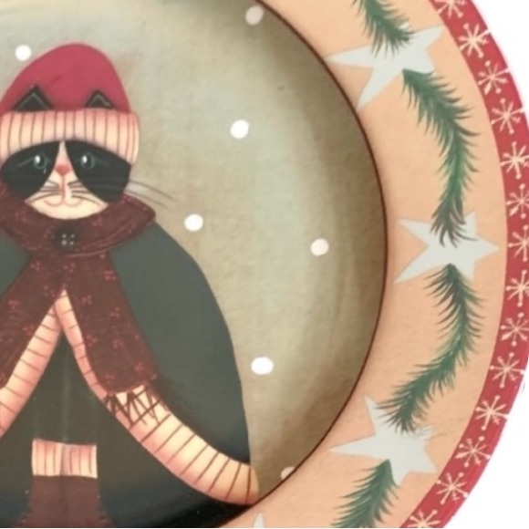 Oneida / Holiday Cats / Mix of 4 Stoneware Salad/ Dessert Plates in box - Picture 8 of 14